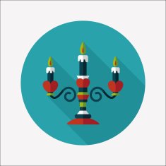 Valentine's Day candle flat icon with long shadow eps10 N50