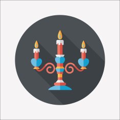 Valentine's Day candle flat icon with long shadow eps10 N51