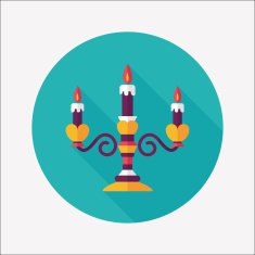 Valentine's Day candle flat icon with long shadow eps10 N52