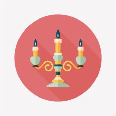 Valentine's Day candle flat icon with long shadow eps10 N53