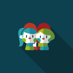 Valentine's day couple flat icon with long shadow eps10 N33