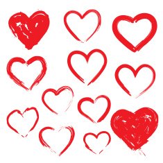 Vector hearts set Hand drawn N6