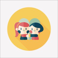 Valentine's day couple flat icon with long shadow eps10 N35