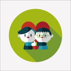 Valentine's day couple flat icon with long shadow eps10 N37