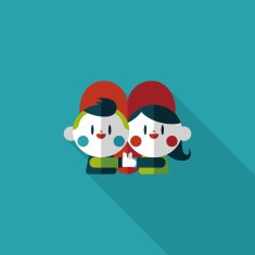 Valentine's day couple flat icon with long shadow eps10 N40