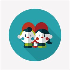 Valentine's day couple flat icon with long shadow eps10 N44