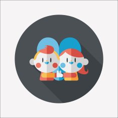 Valentine's day couple flat icon with long shadow eps10 N45
