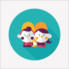 Valentine's day couple flat icon with long shadow eps10 N46