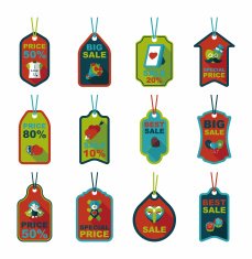 Valentine&acirc;ÂÂs Day tag banner flat design background set eps10