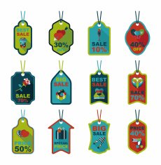 Valentine&acirc;ÂÂs Day tag banner flat design background set eps10 N11