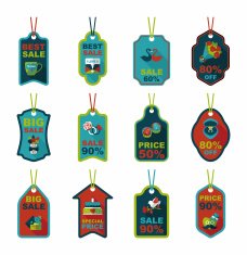 Valentine&acirc;ÂÂs Day tag banner flat design background set eps10 N12
