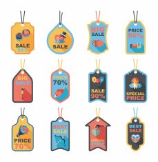 Valentine&acirc;ÂÂs Day tag banner flat design background set eps10 N13