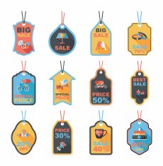 Valentine&acirc;ÂÂs Day tag banner flat design background set eps10 N14