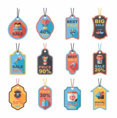 Valentine&acirc;ÂÂs Day tag banner flat design background set eps10 N24