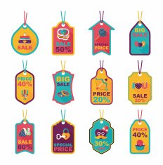 Valentine&acirc;ÂÂs Day tag banner flat design background set eps10 N26