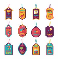 Valentine&acirc;ÂÂs Day tag banner flat design background set eps10 N27