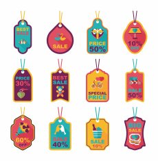 Valentine&acirc;ÂÂs Day tag banner flat design background set eps10 N30