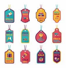 Valentine&acirc;ÂÂs Day tag banner flat design background set eps10 N36