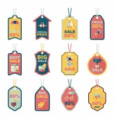 Valentine&acirc;ÂÂs Day tag banner flat design background set eps10 N46