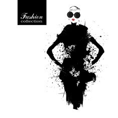 Fashion girl in sketch-style N205