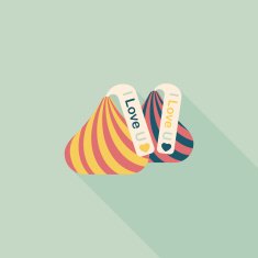 Valentine's Day chocolate flat icon with long shadow eps10 N37