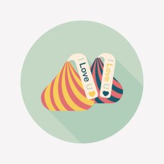 Valentine's Day chocolate flat icon with long shadow eps10 N40