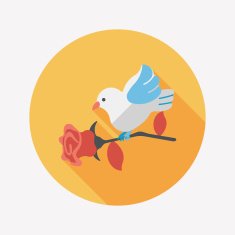 Valentine's Day lover bird flat icon with long shadow eps10 N60
