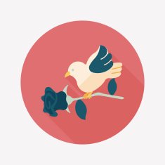 Valentine's Day lover bird flat icon with long shadow eps10 N63