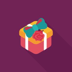 Valentine's Day present flat icon with long shadow eps10 N61