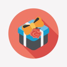 Valentine's Day present flat icon with long shadow eps10 N63