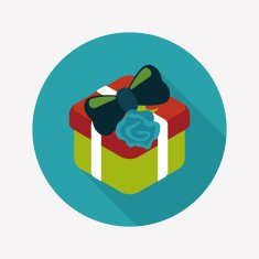 Valentine's Day present flat icon with long shadow eps10 N64