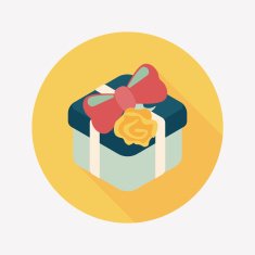 Valentine's Day present flat icon with long shadow eps10 N66