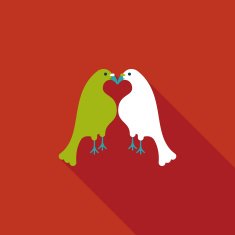 Valentine's Day lover bird flat icon with long shadow eps10 N65