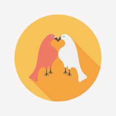 Valentine's Day lover bird flat icon with long shadow eps10 N68