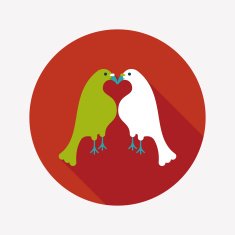Valentine's Day lover bird flat icon with long shadow eps10 N69