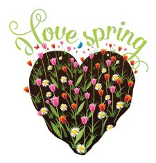 Heart shaped spring garden
