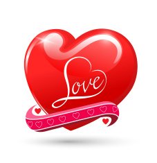 Heart Love red glossy symbol