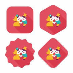 wedding couple flat icon with long shadow eps10 N56