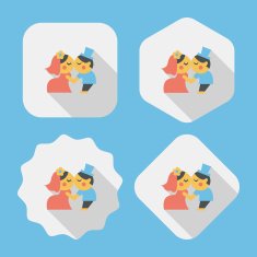 wedding couple flat icon with long shadow eps10 N58