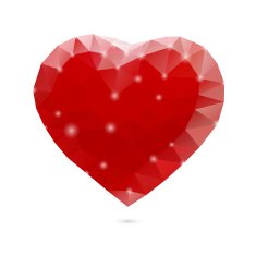 Polygonal red heart