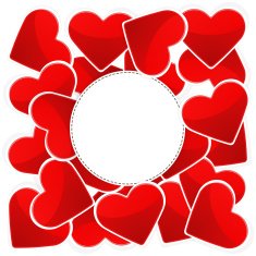 Pattern with white paper and red hearts N2