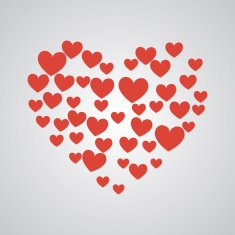 Big heart from little red hearts
