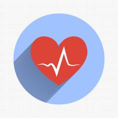 Flat heart applique background Heart rate line
