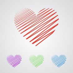 Flat heart applique background Vector illustration for your des N3