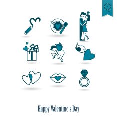 Happy Valentines Day Icons N399