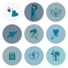 Happy Valentines Day Icons N410