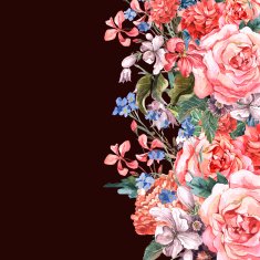 Greeting Card Floral Bouquet with roses N6