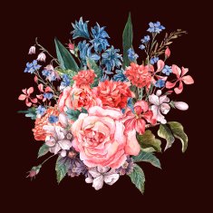 Greeting Card Floral Bouquet with roses N8