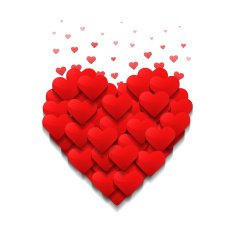 Little hearts form a big heart Valentine's day concept