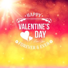 Typography label with bokeh background and bright shining sun V